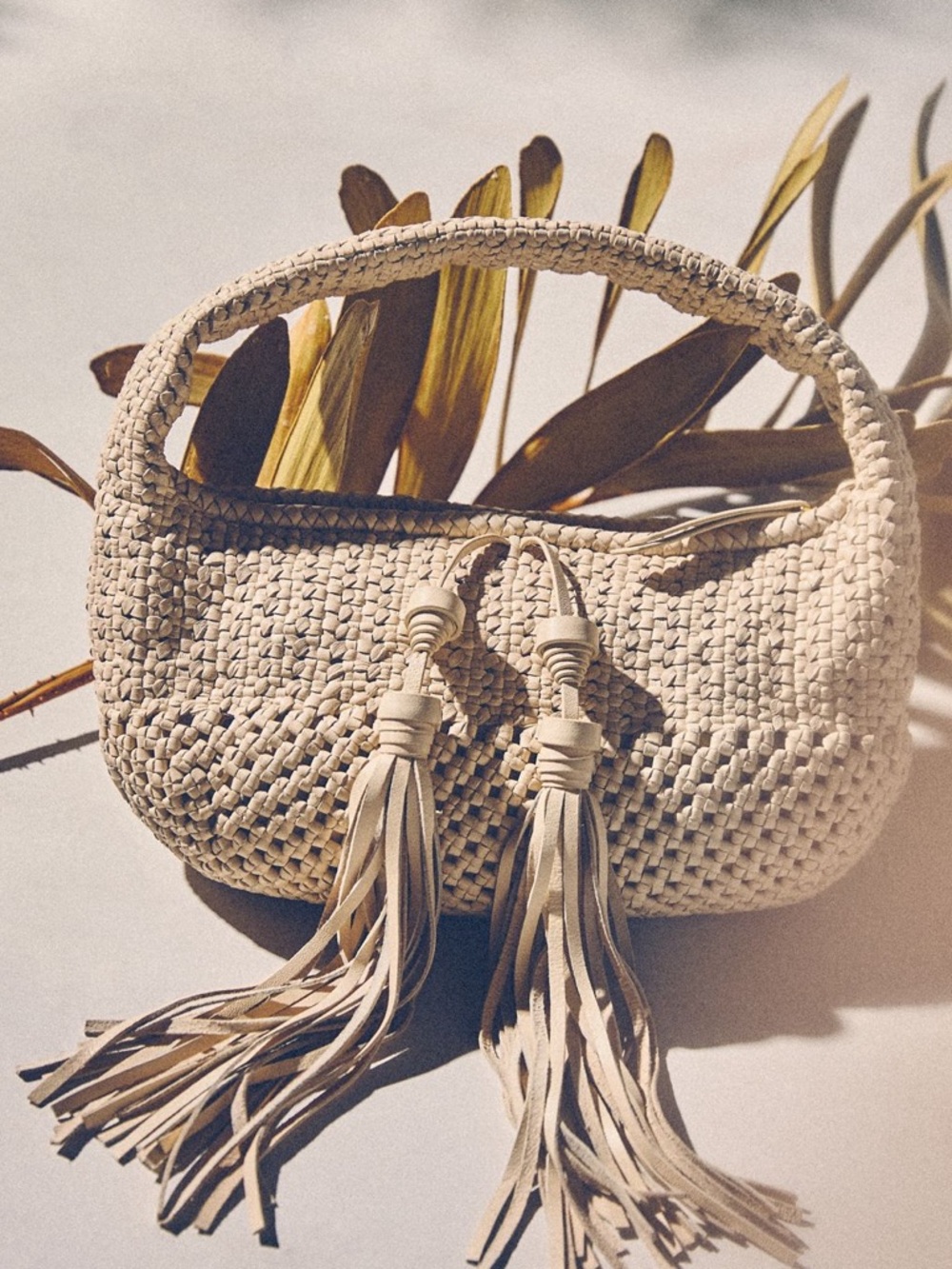 NWT Dolce Vita Zenia Leather Mini Hobo Clutch Bone Natural